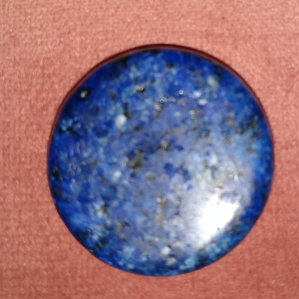 BOGO Blue Lapis Lazuli Palm Stone Throat Chakra Pocket Gem Round Disc Worry Rock - Picture 4 of 7